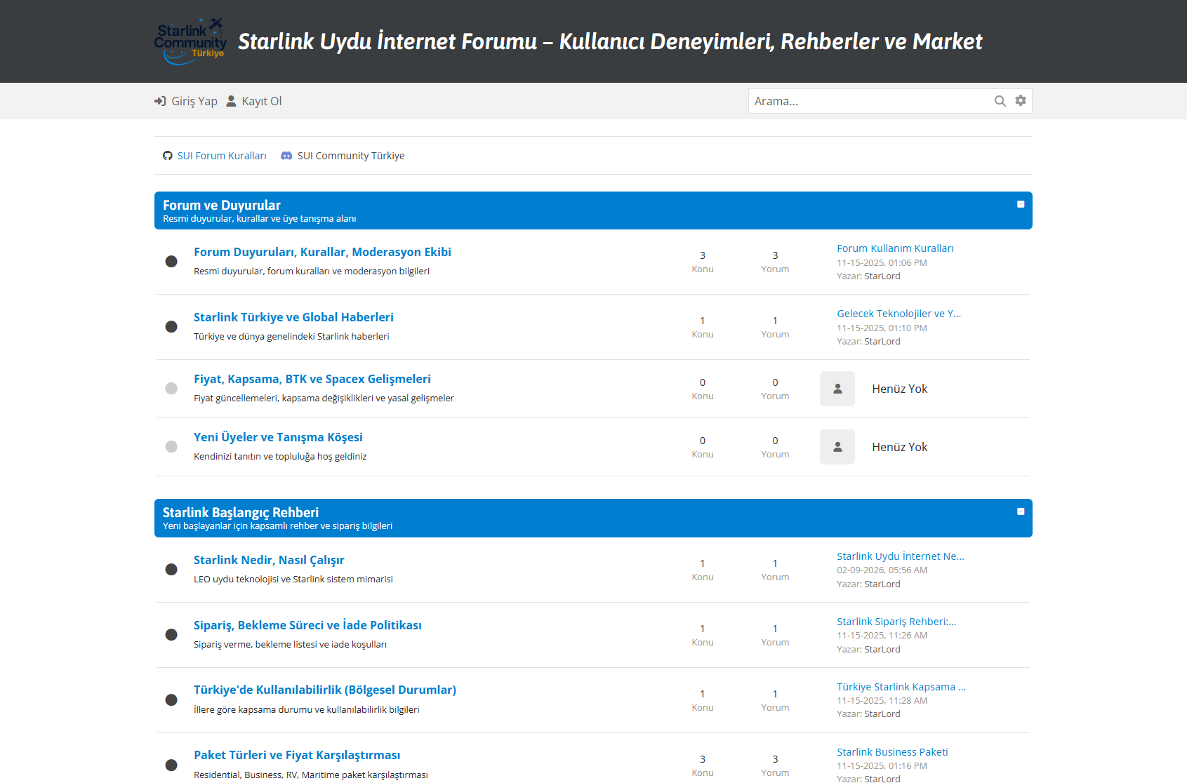 Starlink Uydu İnternet Forum Sitesi